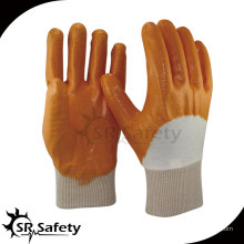 SRSAFETY El mejor forro interbloqueo 3/4 naranja naranja guantes / nitrilo industria guantes